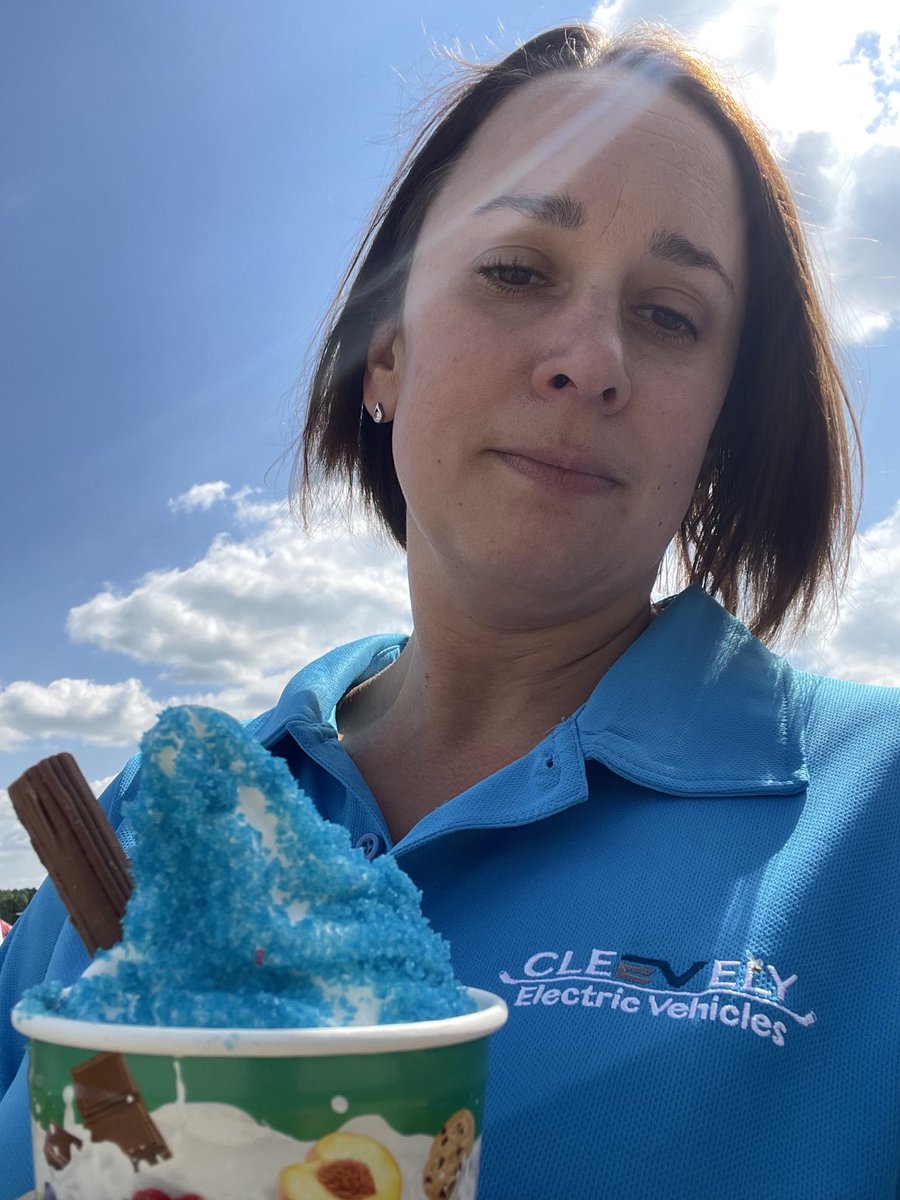 Enjoying the sunshine at #FullyChargedLiveNorth as well as finding an ice cream to match the work tops.