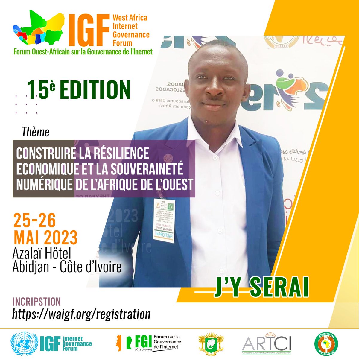 FGI Côte d'Ivoire (@fgi_ci) on Twitter photo J'y serai et vous ??
Inscrivez-vous ici 👉 waigf.org/registration/
Date limite : Lundi 22 Mai 2023
Plus d'infos : waigf.org
<a href="/waigf/">West Africa IGF</a> <a href="/intgovforum/">IGF - Internet Governance Forum</a> <a href="/ISOC_Africa/">Internet Society Africa</a> <a href="/JBlogueursCi/">Jeunes Blogueurs Côte d'Ivoire</a> @Gouvci <a href="/UNESCO/">UNESCO 🏛️ #Education #Sciences #Culture 🇺🇳</a> <a href="/ecowas_cedeao/">Ecowas - Cedeao</a> <a href="/ICANN/">ICANN</a> <a href="/icann_fr/">ICANN en Français</a>
#WAIGF2023 #Internet #CIV225 J'y serai et vous ??
Inscrivez-vous ici 👉 waigf.org/registration/
Date limite : Lundi 22 Mai 2023
Plus d'infos : waigf.org
<a href="/waigf/">West Africa IGF</a> <a href="/intgovforum/">IGF - Internet Governance Forum</a> <a href="/ISOC_Africa/">Internet Society Africa</a> <a href="/JBlogueursCi/">Jeunes Blogueurs Côte d'Ivoire</a> @Gouvci <a href="/UNESCO/">UNESCO 🏛️ #Education #Sciences #Culture 🇺🇳</a> <a href="/ecowas_cedeao/">Ecowas - Cedeao</a> <a href="/ICANN/">ICANN</a> <a href="/icann_fr/">ICANN en Français</a>
#WAIGF2023 #Internet #CIV225