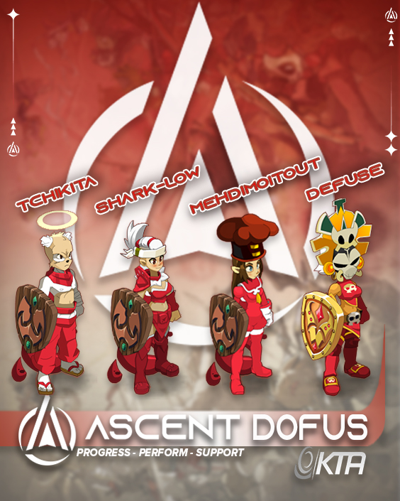 Thunder devient Ascent pour les prochaines compétitions Dofus à venir. L'ascension du @KTA_fr  commence avec cette équipe composée de :

<a href="/OsyShark/">Shark-Low</a>  - Capitaine
<a href="/Mehdimoitout_/">Mehdimoitout</a> 
<a href="/Tchikita619/">Tchi-kita Dofus</a>
<a href="/EchoDefuse/">Defuse</a>