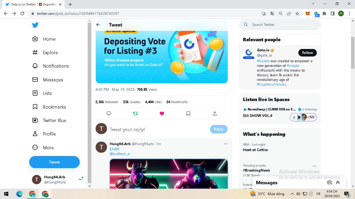 Hung94arb's tweet photo. @bullbear_ai @gate_io 0x601a6bDbB29fcaC2989c800845A020c531814305 https://t.co/Q14gVI9p9a