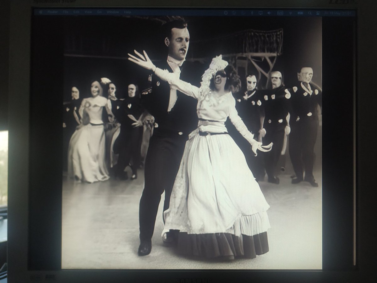 Experimenting with AI generated images using "prompt sculpting", slightly modifying the textual input prompt, resulted in these images.

Prompt being used : BDM, female, dancing with, SS officer, germany, 1940s style, photo, sepia