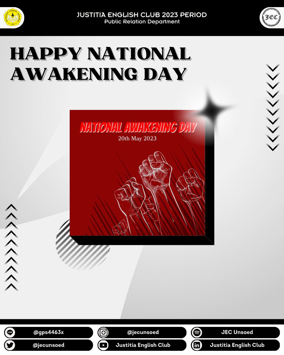 Make the National Awakening Day as a momentum for all of us to unite in the spirit of nationalism and rise up to create a better Indonesia.

Happy National Awakening Day!

#jecunsoed