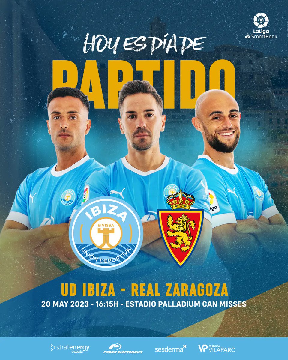 🙌 𝗗𝗜𝗔 𝗗𝗘 𝗣𝗔𝗥𝗧𝗜𝗧 🙌

🏆 J41 <a href="/LaLiga/">LALIGA</a> #Smartbank 
🆚 <a href="/RealZaragoza/">Real Zaragoza</a>
🏟 Palladium Can Misses
🕒 16:15h
📺 LaLiga Smartbank TV

#VamosIbiza 💙 #IbizaRealZaragoza