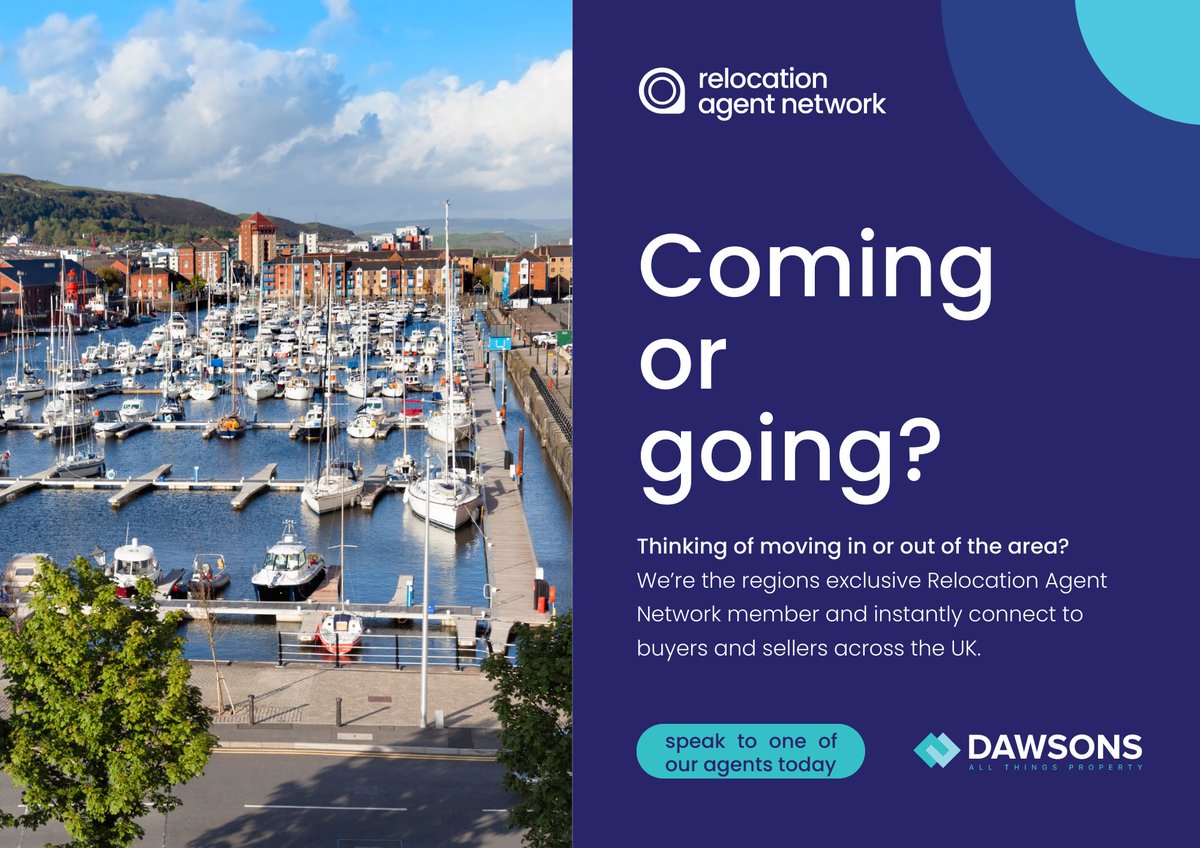 DawsonsProperty's tweet image. Whether you're coming or going, contact us today
 &amp;gt;&amp;gt; ow.ly/mnT750Osfg2

As part of the @RelocationAgent we're here to help, whether your next port of call is #Swansea or elsewhere in the UK 📍

#relocating #relocationagentnetwork