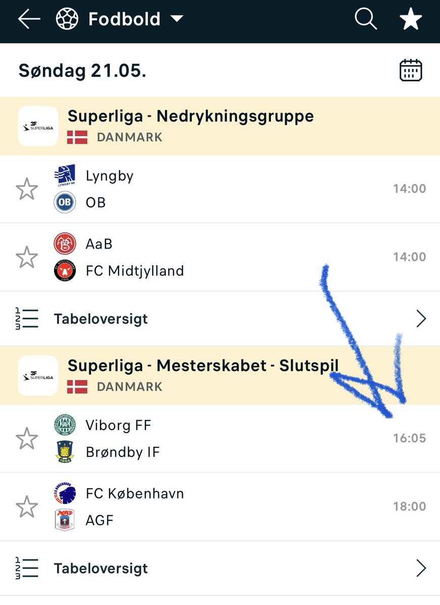 Min hjerne kan ikke med det her. Hvorfor starter den kamp kl. 16.05? #sldk #broendby #vffbif