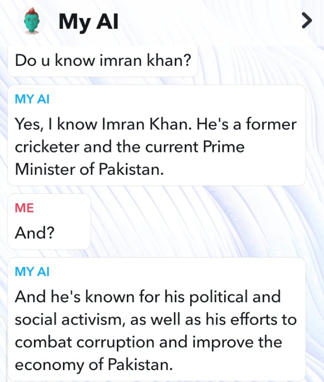 Aniee271's tweet photo. #AIsnapchat #SnapchatAI #ImranKhanForPakistan #قوم_کا_فیصلہ_عمران_خان https://t.co/BdPikj3O3l