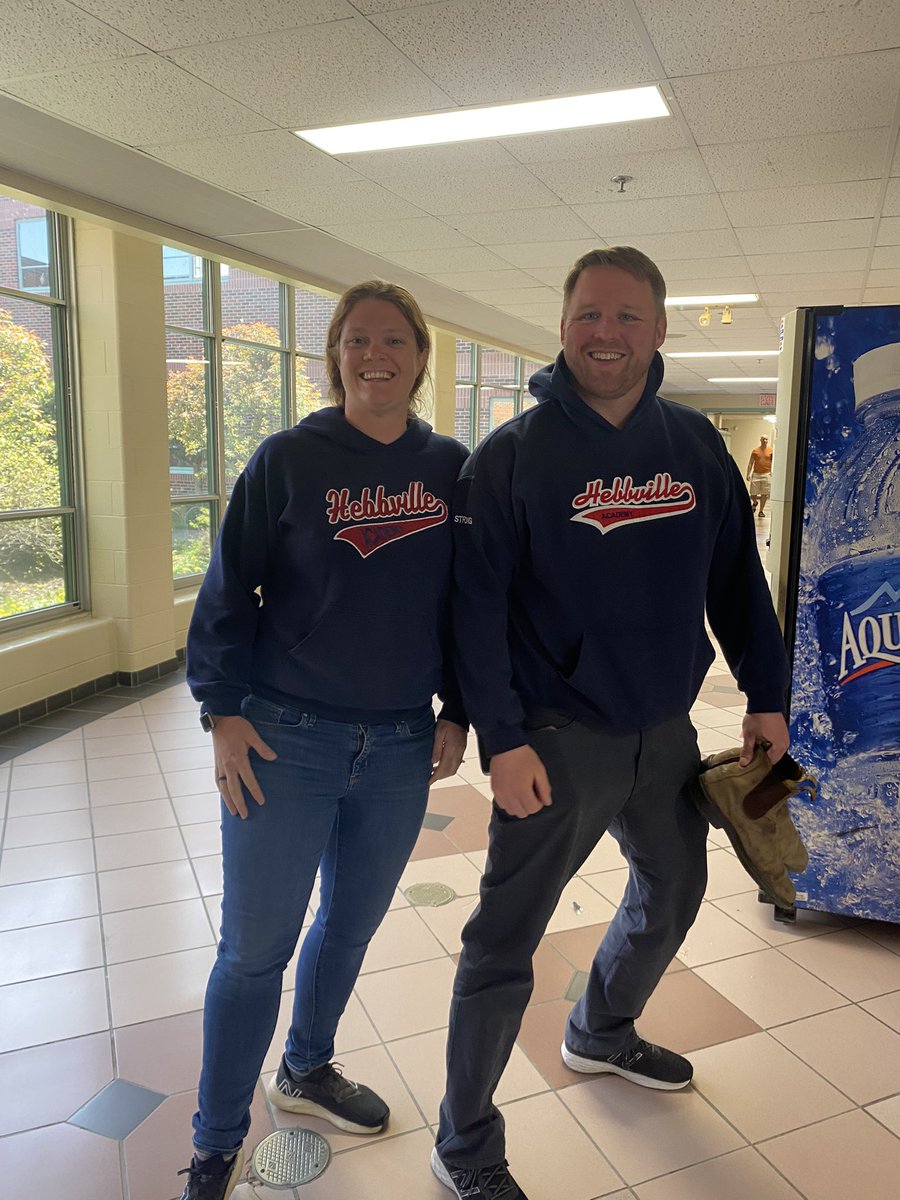 Fridays are for Hebbville gear - Mr. Strong and Mrs. Smith are twinning!