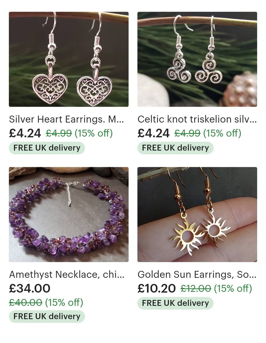 RzlStores's tweet photo. 15% #SALE in my @RzlStores #jewelleryshop. Amazing savings plus free UK delivery 💌  Perfect #giftideas &amp; #Accessories.
All items come in a cute drawstring linen gift bag. 

https://t.co/EI3rdE5zhj https://t.co/eDSGopmZWR