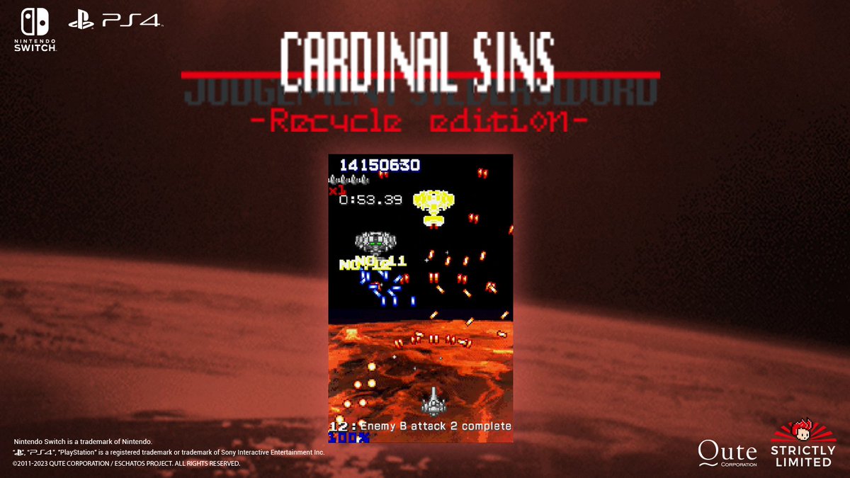 RealStrictlyLTD's tweet image. The final game featured on #ESCHATOS never got an official release as a commercial product on the #WonderSwan Color. 🦢

Developed using the WonderWitch dev kit, #CardinalSins is considered to be an essential shoot 'em up fan curiosity! ✨

SOON AT ⤵️
strictlylimitedgames.com/collections/es…