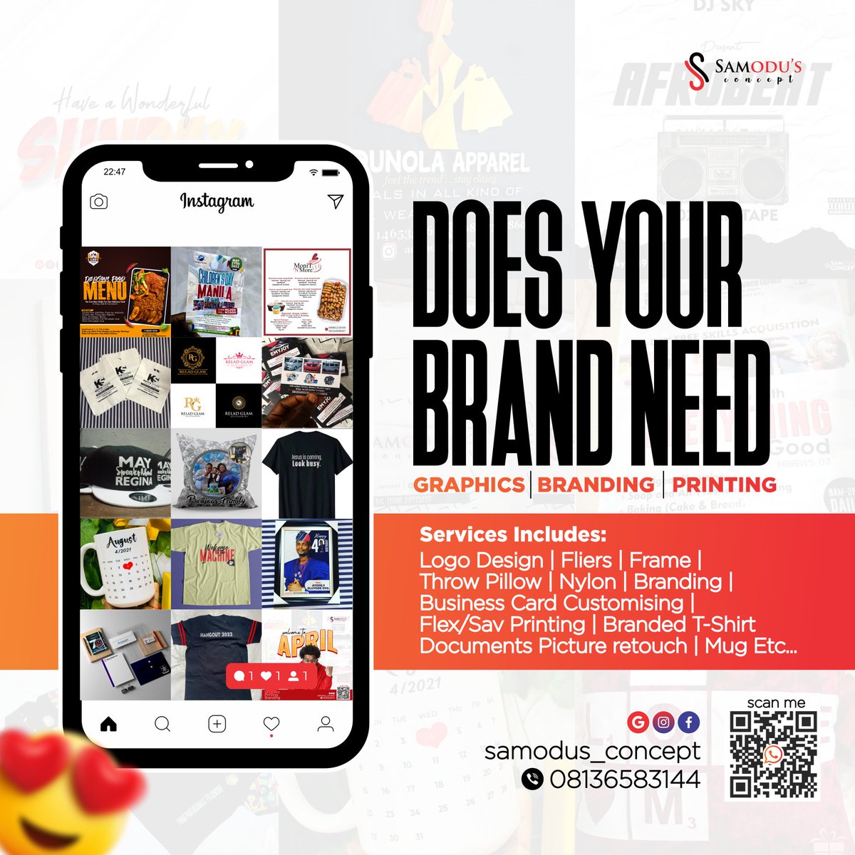 Samodus2's tweet image. Does your brand need 
Graphics Branding Printing
 SAMODUS CONCEPT is here for you

Burna #PepsiXAMVCA Tiwa Savage 
Congratulations Tunde Adekunle Gold