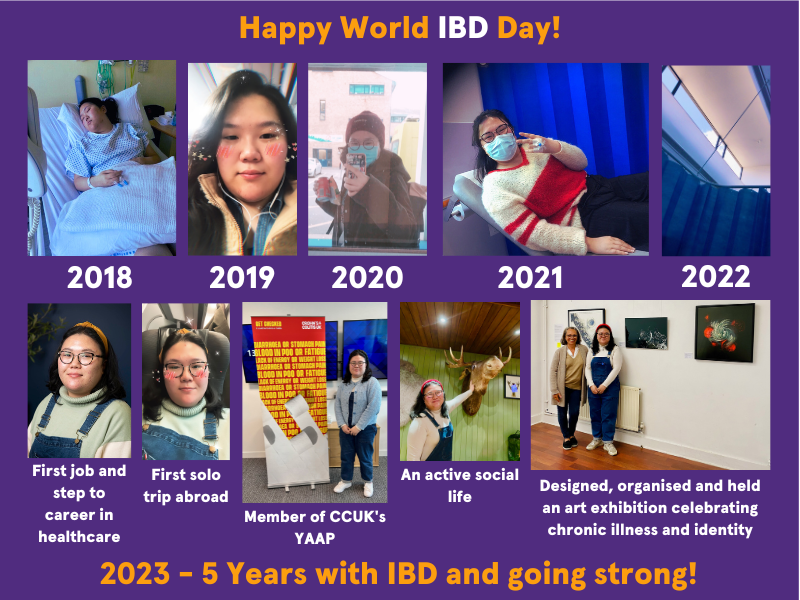 A late happy #WorldIBDDay! The last 5 years have been a rollercoaster, but in the words of @BelindaOtas - I'm not glad but grateful for what has happened. I can't wait to see what IBD Day 2024 brings! 

#IBDAwareness  #CrohnsDisease