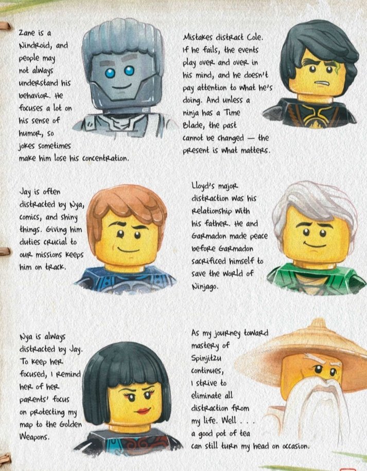 snekperson's tweet photo. The funniest part of the book of spinjitzu is that Wu has all of the ninja's and his own mental weaknesses listed for no particular reason https://t.co/WbLjxVS1n8