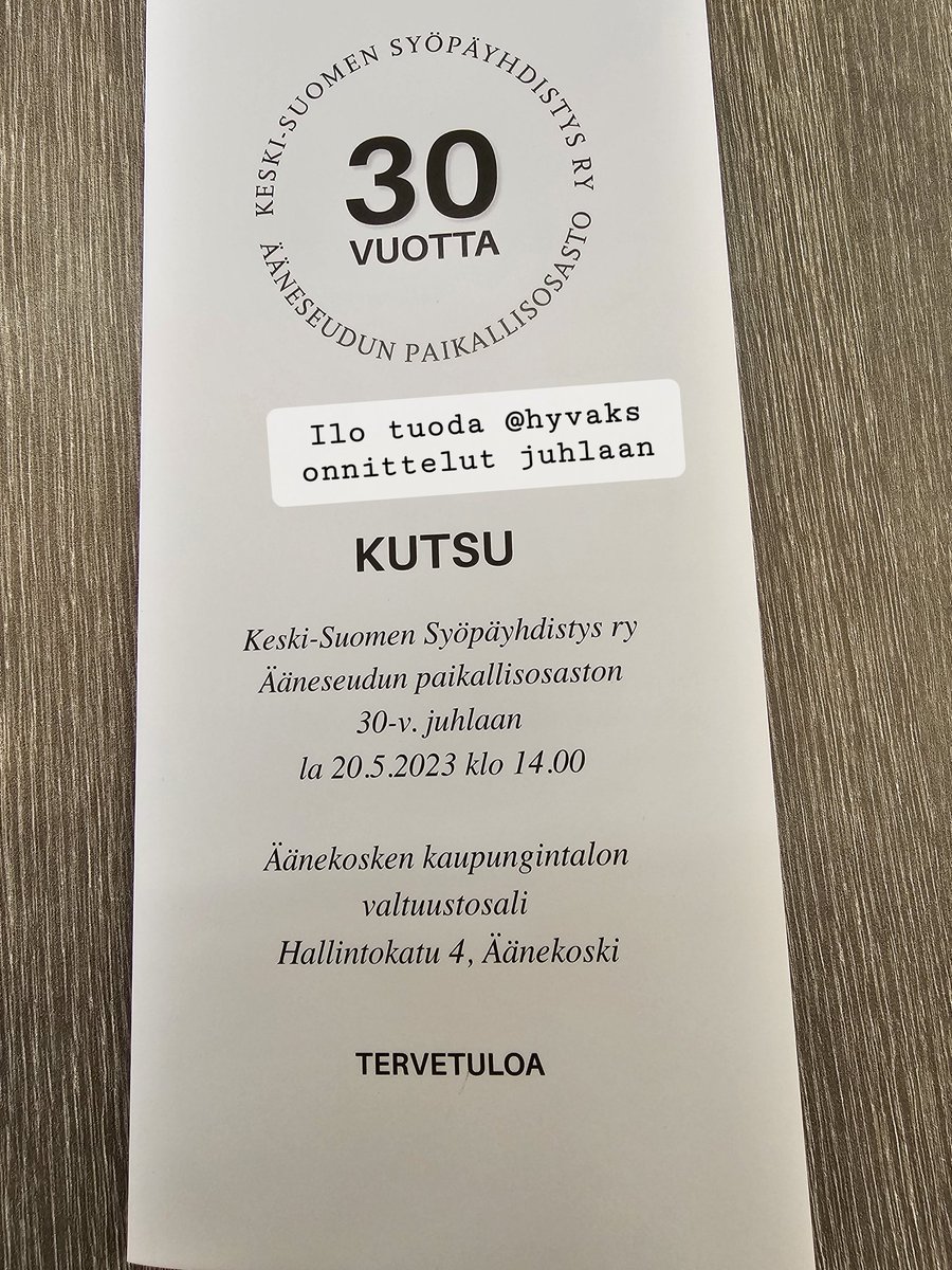 Järjestöjen toimintaa juhlistamassa <a href="/hyvaks/">Keski-Suomen hyvinvointialue</a>  #järjestöyhteistyö #hyte <a href="/Syopajarjestot/">Syöpäjärjestöt</a>