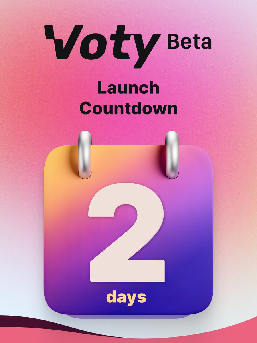 VotyHQ's tweet photo. 📢We believe the future of voting systems is based on #DID, whether it's in a DAO, a brand, an organization, or any type of community.

2 days countdown to #Voty Beta launch...
Stay tuned! https://t.co/H79tzqtubt