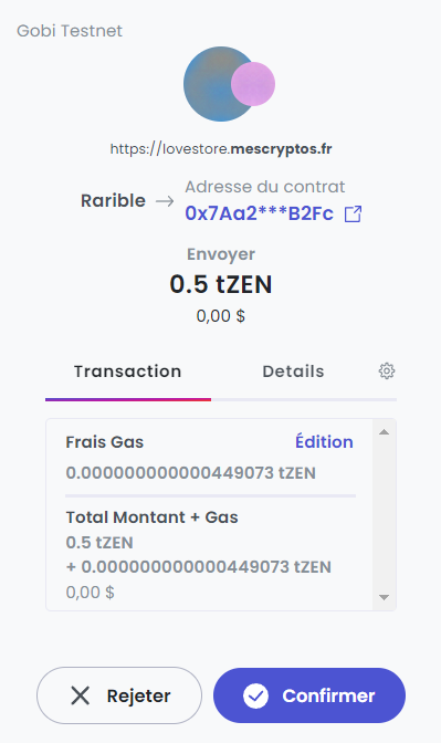 xgarreau's tweet photo. Soooo ! How cheap are the gas fees for simple DeFi actions on #GobiTestnet ?
#HorizenEON https://t.co/PACDx51RBW