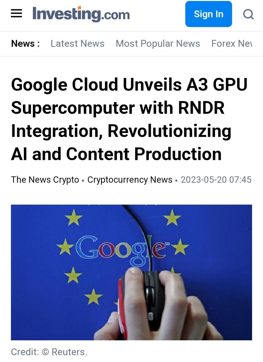 BTFD365's tweet photo. 🔥 Last call to load on $RNDR

🤑 U are about to miss one of the biggest opportunity #crypto has offered since $ETH ICO

🤯 $RNDR is about to become the default GPU network for #rendering, LLM &amp; more for largest cinema studios &amp; tech companies.

💰Do u have a bag? Google is in🚀 https://t.co/xrbwlbP0Md