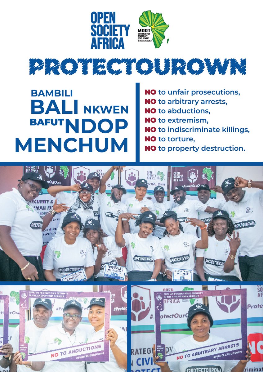 mddtcameroon's tweet photo. @mddtcameroon in collaboration with @OpenSocietyAfr Mobilizing Community and Youth Leaders to amplify advocacy on #civilianprotection and respect of #SecurityRights in the #AnglophoneRegions of #Cameroon . What are you doing to protect your communities? Start Now! https://t.co/ojDKIvsyiz