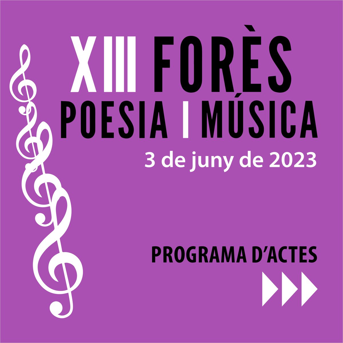 TurismedeFores's tweet photo. 🎶 XIII Forès Poesia i Música

📣 El dissabte 3 juny, us esperem a Forès per gaudir de la poesia i la música al Mirador de la Conca.
👏 Recitals, concerts i molt més per gaudir d’una de les principals cites culturals de la comarca.

👉 Tota la info a: https://t.co/pdC0xuHeuo https://t.co/ivWYqcbqto