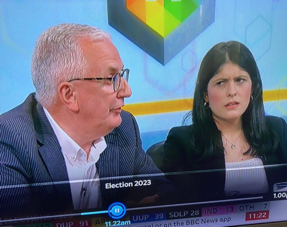 Reunify32's tweet photo. I know they are in terminal decline but I didn’t expect us to reach the point of unionism begging nationalists to let them play just yet. Danny Kennedy taking home his ball on BBC election coverage because SF are winning all the seats. https://t.co/1XSwQOxBXx