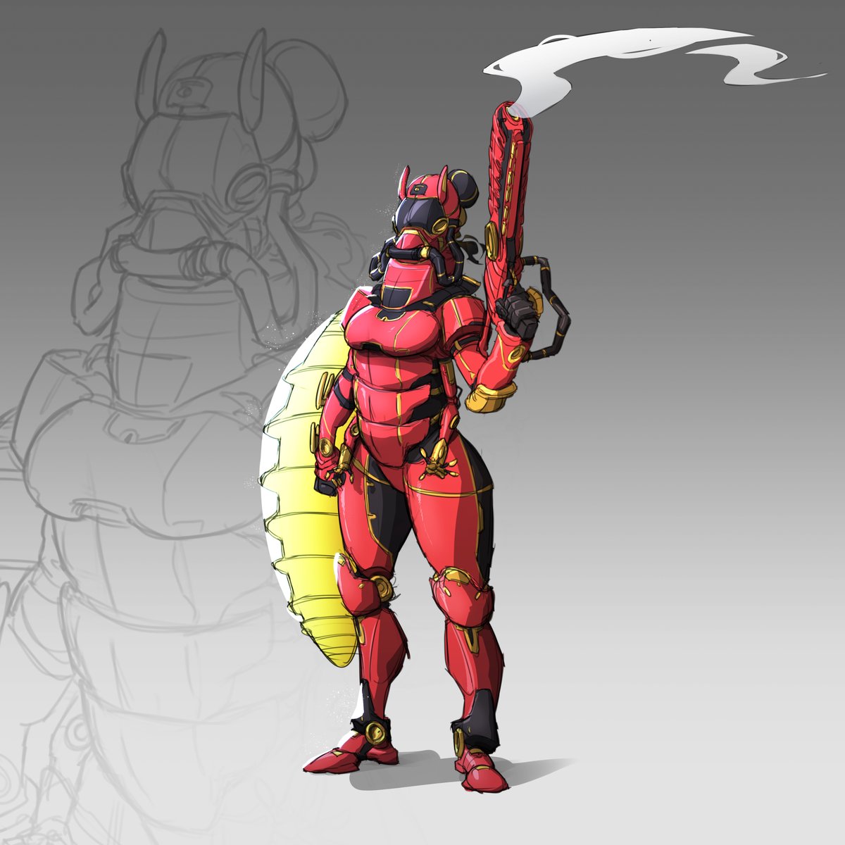 Pill bug 
Character design random sketch 

Artstation link:
artstation.com/artwork/m8W5ze
 
#characterdesign #characterconcept #conceptart #concept #bug #pillbug #cyperpunk #soldier #weapons