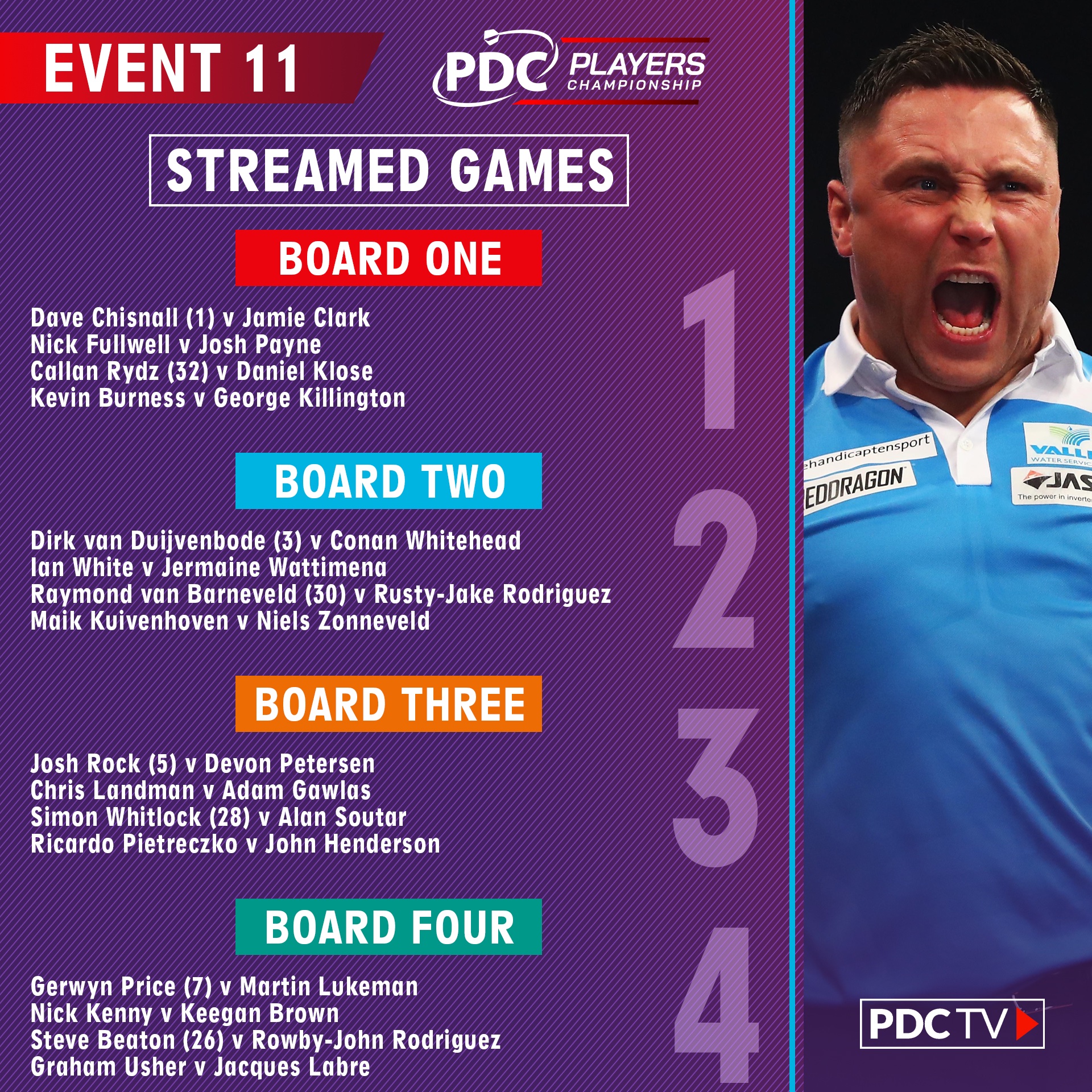 PDC Darts on Twitter "Streamed Games PC11 Here's what's to come as