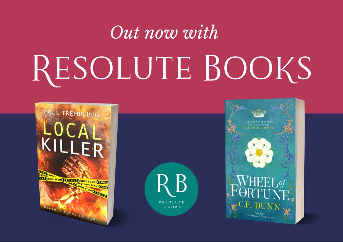 ResoluteBooks's tweet photo. Released TODAY! 🎉 #LocalKiller by @paul_trembling, and #WheelOfFortune by @clairefdunn. Both fantastic reads. Available via Amazon! #NewBook #newbookrelease #HistoricalFiction #CrimeFiction #BookLaunch https://t.co/tH6WGkfQfS