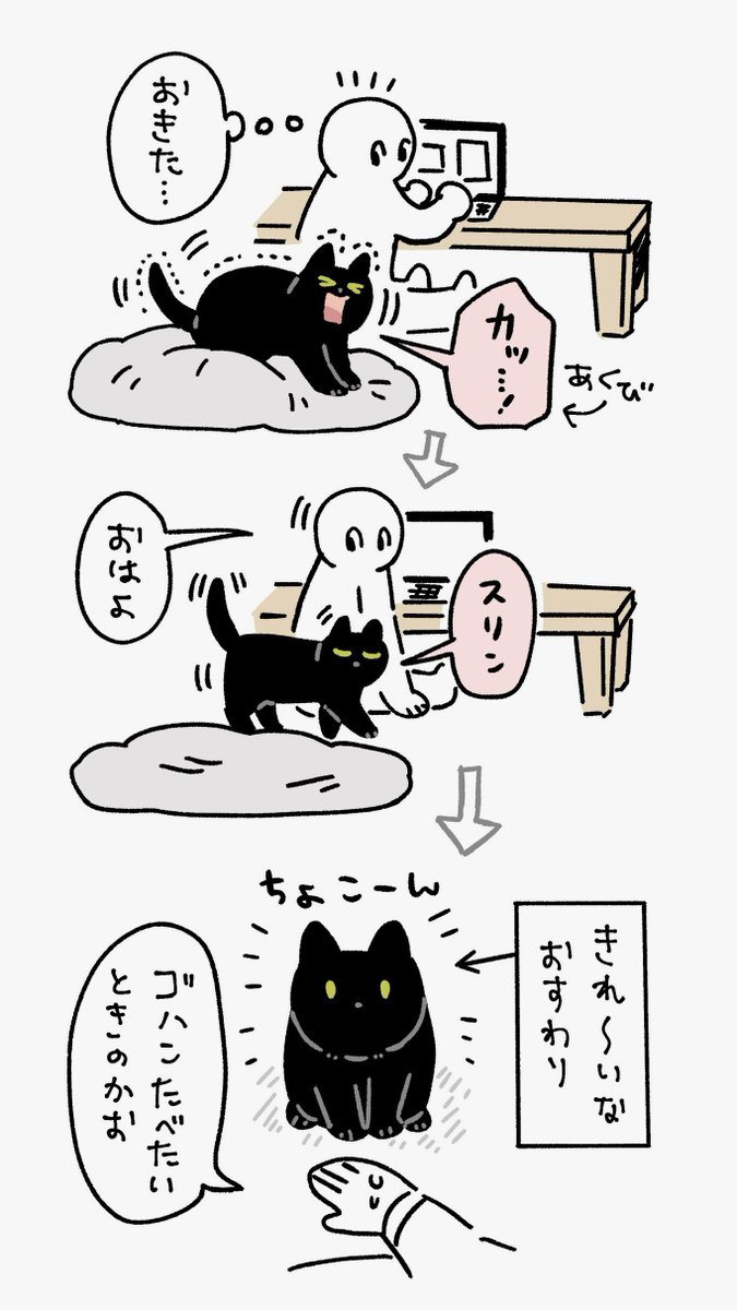 ねこのゴハン食べたいアピールに連敗してる日々の絵日記