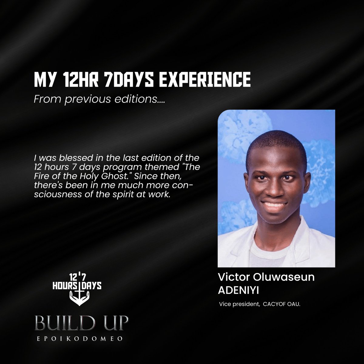 12hours7days's tweet photo. The consciousness of God in us is heightened in prayers.
Much more, we see in the next edition. Amen and Amen.
#12hours7days
#Prayeranddevotion
#Buildup
#OAUTwitter https://t.co/hHK4Rzfftt