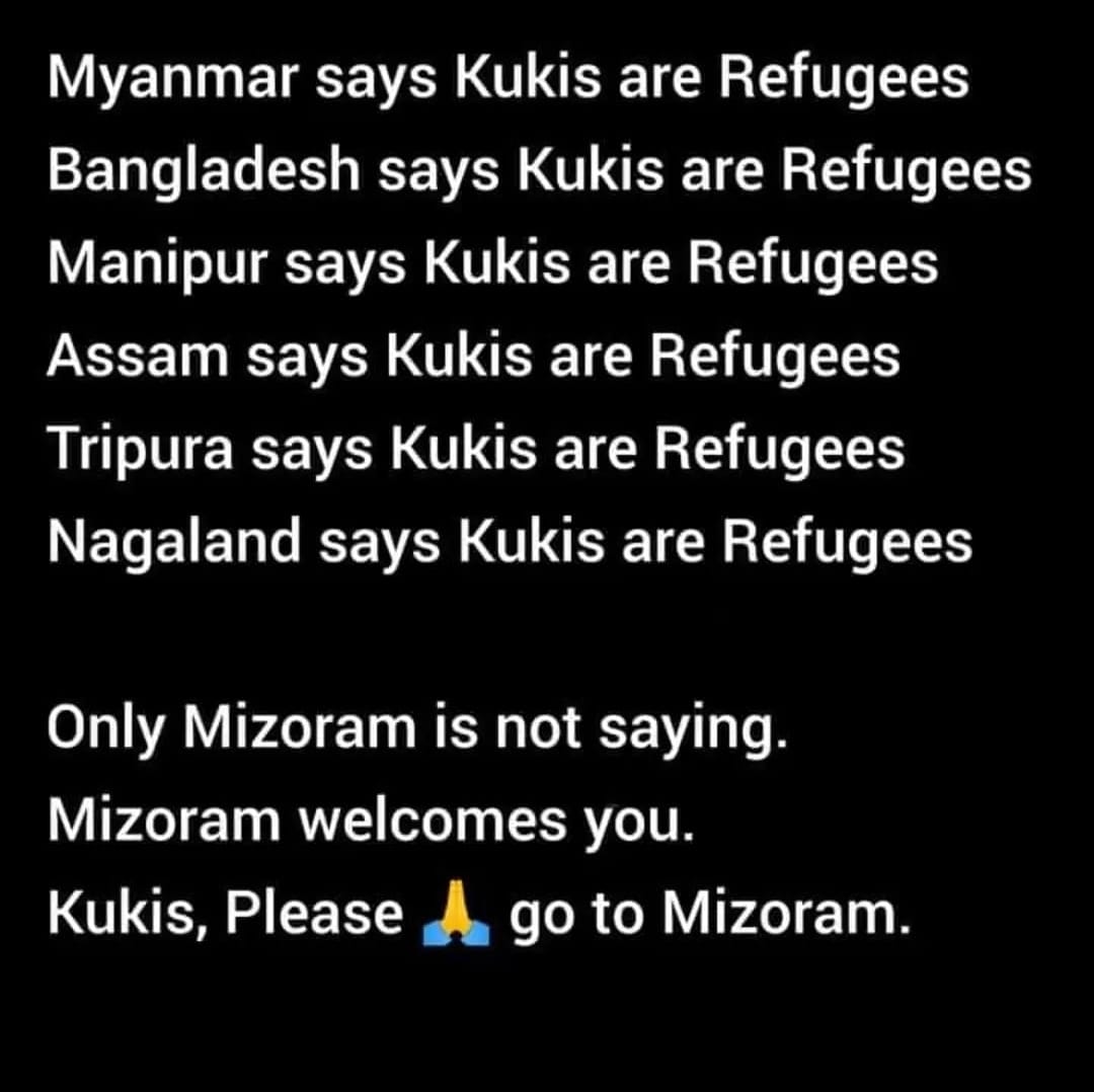 LaishramDeepika's tweet photo. People who want to leave the state are free to do so but none can take the land along with them...!
Mizoram's door wide opened for you people..!
Bye, we will miss u..Take cr☹️☹️
#Savemetei #ManipurViolence #ManipurOnFire
#SaveManipur https://t.co/HFyP8stSME