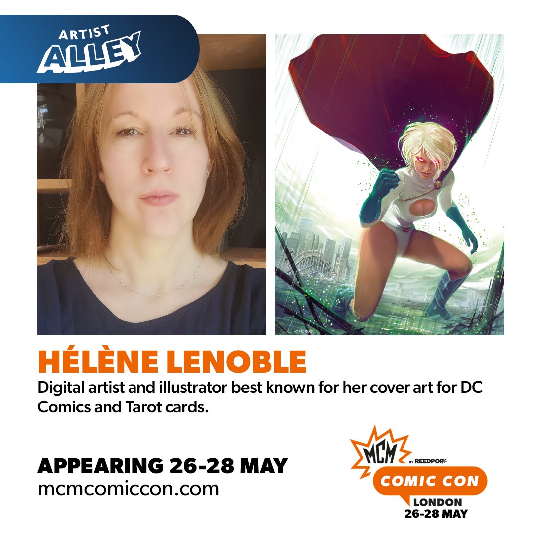 @zoethorogood @BetomessGilbert Digital artist and illustrator @Helene_Lenoble joins us next weekend! Best known for her cover art for DC Comics and Tarot cards.