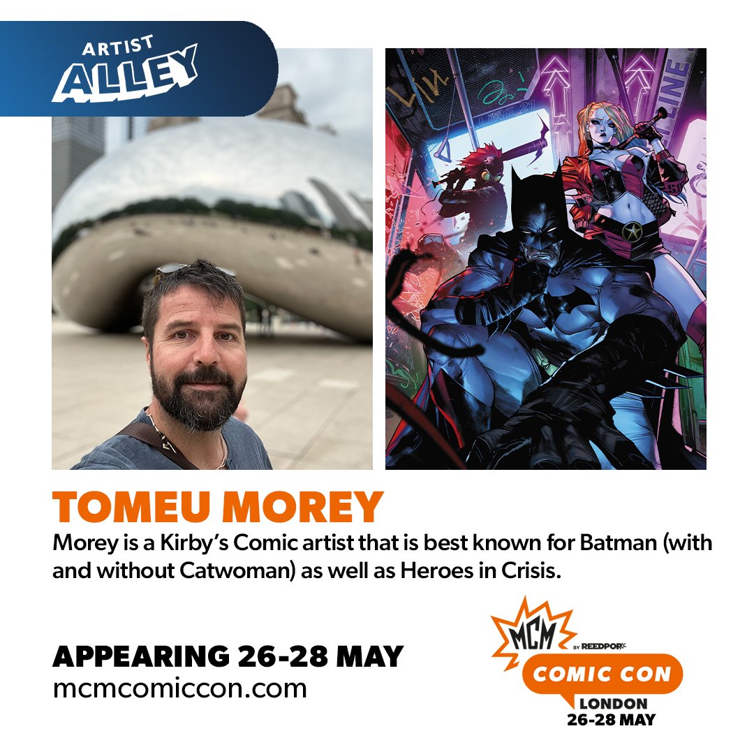 @zoethorogood @BetomessGilbert @Helene_Lenoble Kirby's Comic artist @tomeu_morey joins us all weekend on Artist Alley! Best knwon for Batman & Catwoman and Heroes in Crisis.