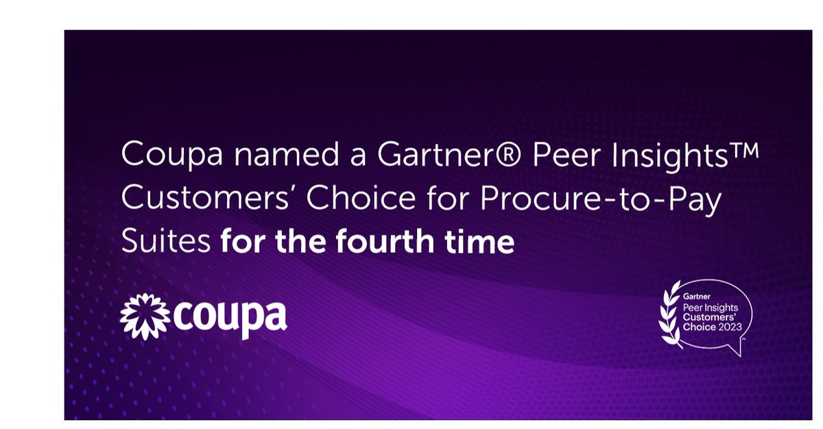 ARaeMondi's tweet photo. We’re obsessed with making our customers successful. And it feels good when they reflect that back to us. We are honored to be a Gartner®️ Peer Insights™ Customers' Choice for Procure-to-Pay Solution - the only company to receive the distinction 4 times.  https://t.co/FniOIVYjX1 https://t.co/BVMioOaRuB