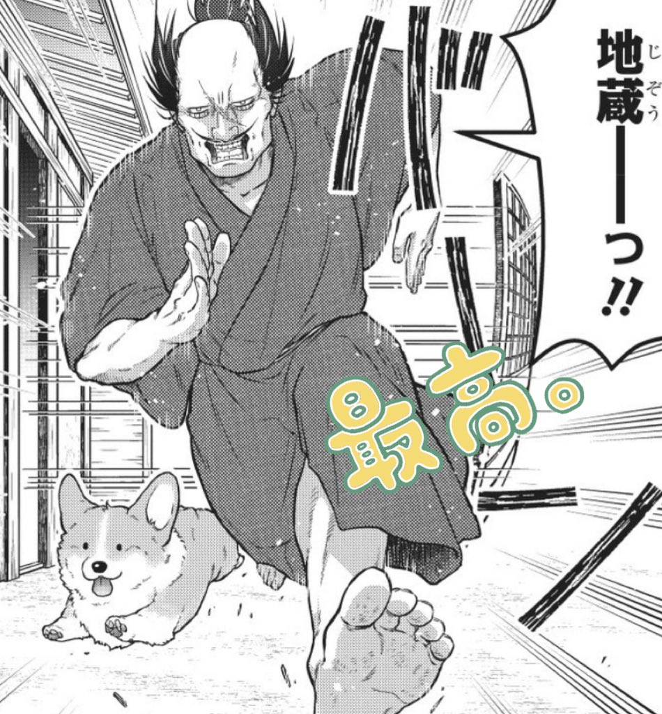 この躍動感あふれる殿と犬のコマが好きすぎて、コミックス②巻の次巻予告にもイラストを使いました🐶🐯✨(予告の③巻発売日は早まることも…あるかも?) #殿と犬 #武士とコーギー
