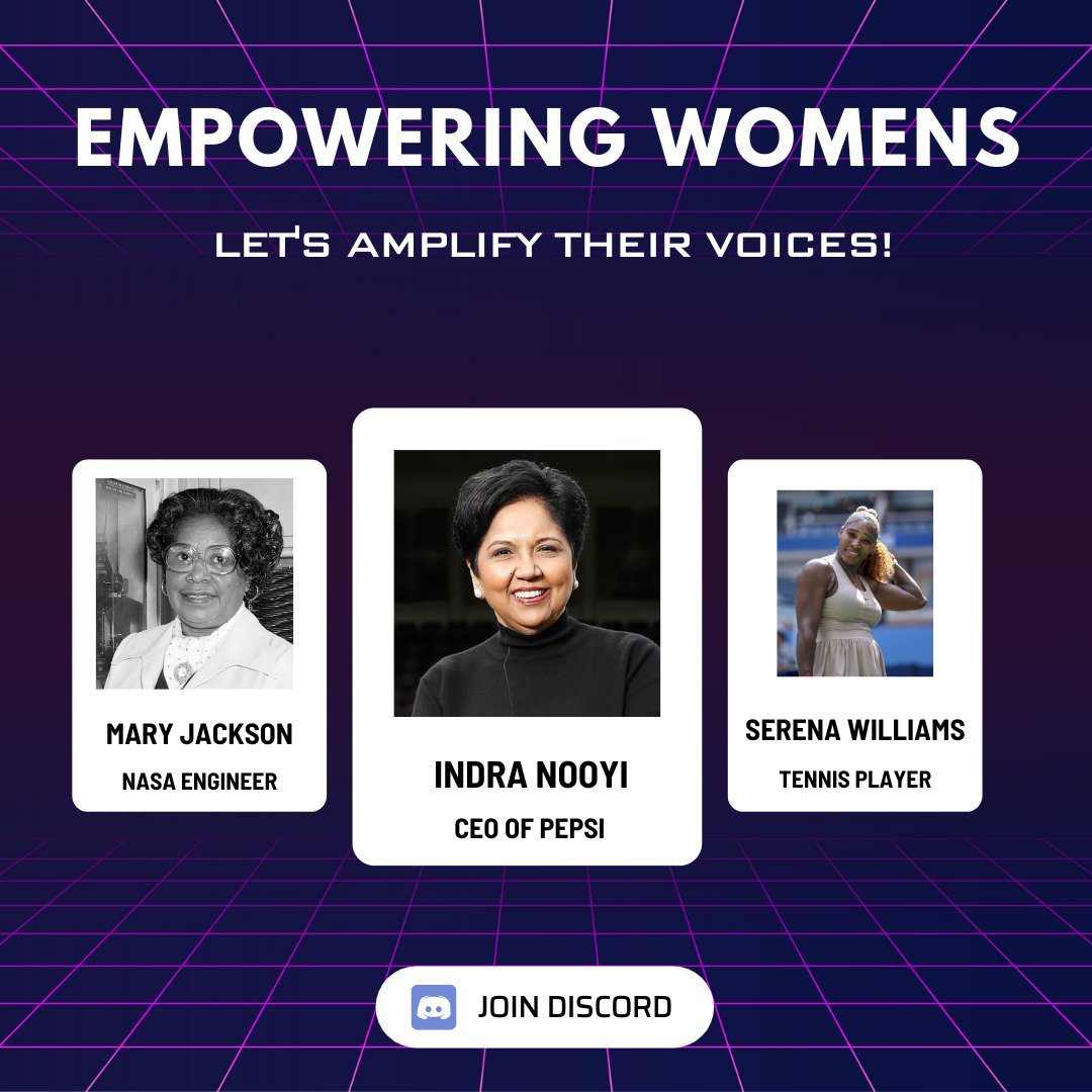 Join the conversation! Retweet and share empowering stories of women breaking barriers in male-dominated industries. Let's amplify their voices! 🗣️

#WomenBreakingBarriers #AmplifyWomen #NFTs #NFTCommunity #nftart #womenempowerment #WomensArt #womenintech #nasa #pepsi #basketball