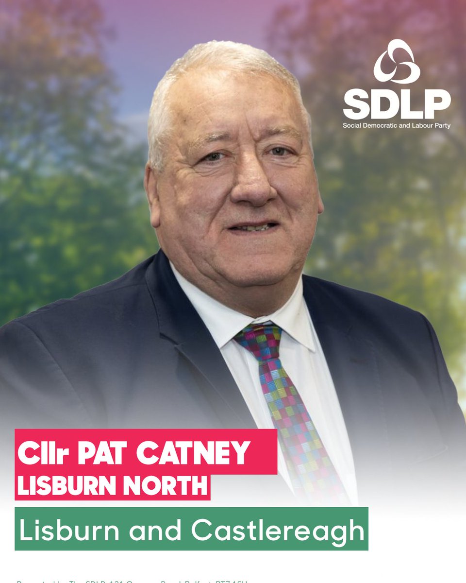 SDLPlive's tweet photo. Congratulations Cllr Pat Catney @PatCatney.

SDLP Cllr for Lisburn North. https://t.co/haKZyjiGJ6