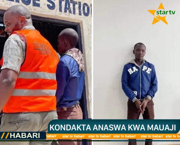 startvtanzania1's tweet photo. Embassava Sacco Tout Who Allegedly Pushed 17-Year-Old Boy Out Of Moving Bus Arrested.
The National Transport and Safety Authority (NTSA) officers on Friday arrested a rogue conductor who allegedly threw a passenger out of a moving bus on Outering Road in Nairobi.
@Salym @Kenyans https://t.co/r8USM3bZcX