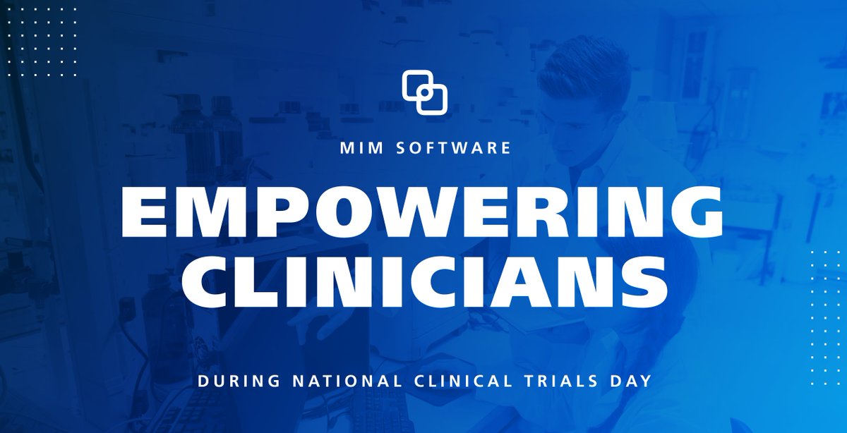 It’s National Clinical Trials Day! MIM® is an important component of many #ClinicalTrials, helping researchers process imaging data and treatment planning with accuracy. Thanks to all the clinicians who advance #RadiationOncology and #NuclearMedicine through research!