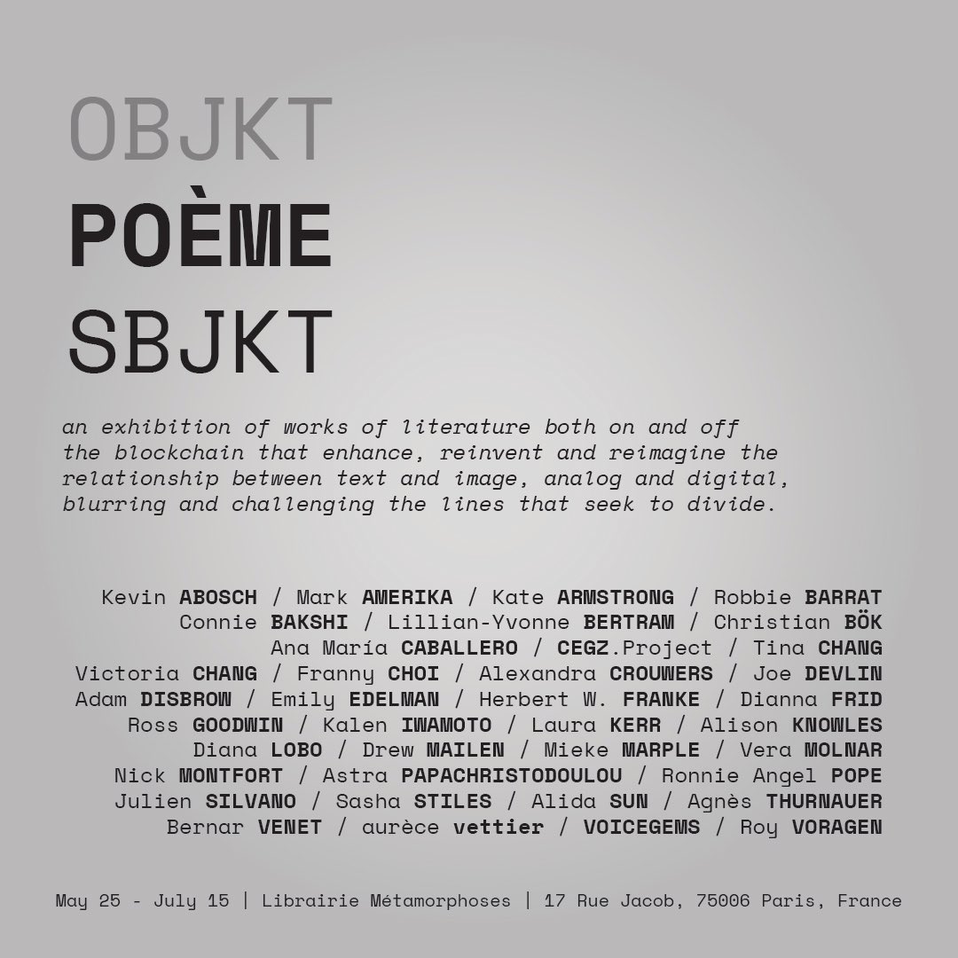 good morning from a very excited + humbled team of poets ☕️

have you heard POÈME SBJKT debuts next week in Paris? 🖤🇫🇷
