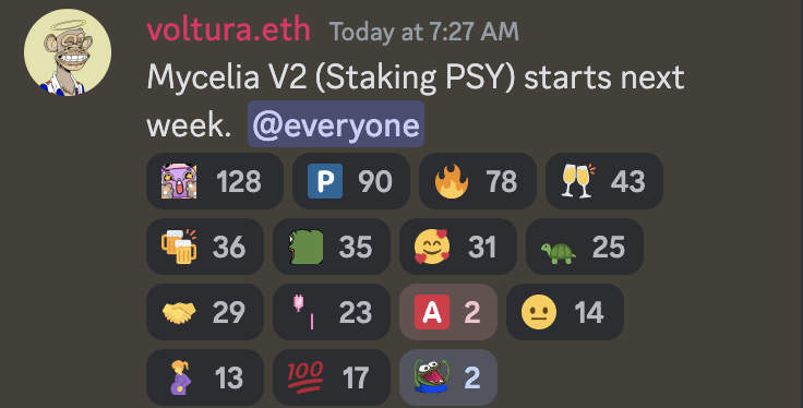 kolesnikoff_eth's tweet photo. 📢 Today, voltura.eth @BAYC2745 announced the upcoming launch of Mycelia V2 (#Staking PSY) next week! Exciting times ahead! ⚡️ Remember, to earn additional #PSYPoints, make sure you have Component #1 or #Psilocybin. Limited availability remaining, so don't miss out! Grab yours now!