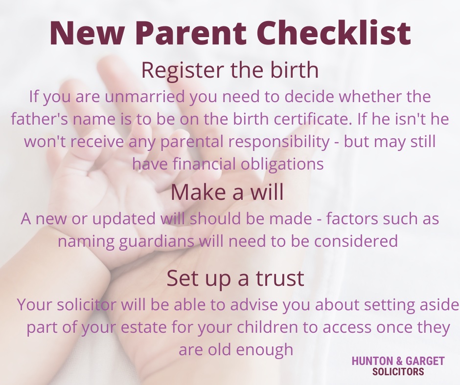 Expecting or celebrating parenthood? Our new parent checklist is for you! 👶

📞 01748 850400 
📧 law@huntonandgarget.co.uk

#futureplanning #parenthood #newparents #solicitors