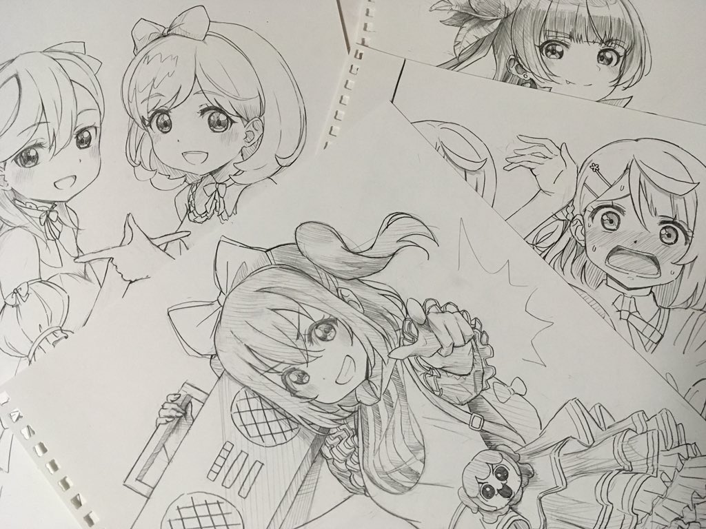 鍵垢で描いた練習絵(ラブライブ関連のみ)を無料で頒布します。
色紙買ってくださった方最優先。(選べます。先着)
色紙無くなりましたらイベント終盤に配ります。
あと、小色紙持って行って現地で描きます!
現地で完成出来次第、100円から500円で頒布します。
ツイッターでその都度お知らせします。