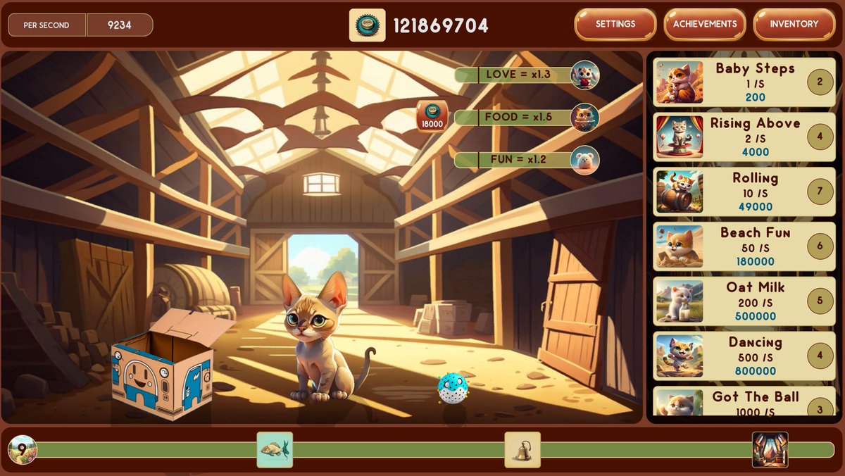 PixelBruGaming's tweet photo. ๐ธ It's #ScreenshotSaturday, and we're sharing a sneak peek of our latest game #ClickyCats. Feast your eyes on the stunning visuals, and beautiful UI Stay tuned for more exciting updates! #indiegames #hypercasualgames #gamedevelopers https://t.co/W6p357OSUP