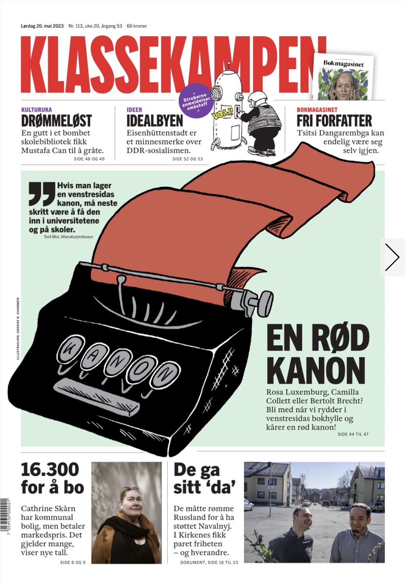 mimirk's tweet image. Kanon? Kânon? Qanon? 

Ikke vet jeg hvordan det uttales. Men Klassekampen skal kåre de 100 viktigste bøkene for venstresida i høst, og jeg sitter i juryen. 

Gleder meg stort, dette blir moro! Håper mange vil være med å lese og diskutere bøker med oss.