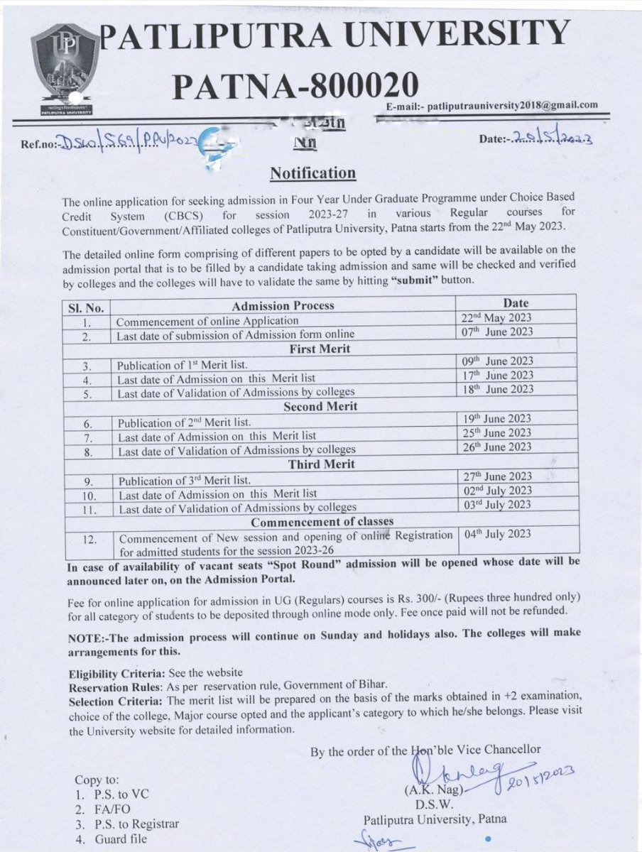 Online Update STM on Twitter: "Ppu UG Admission 2023-27"