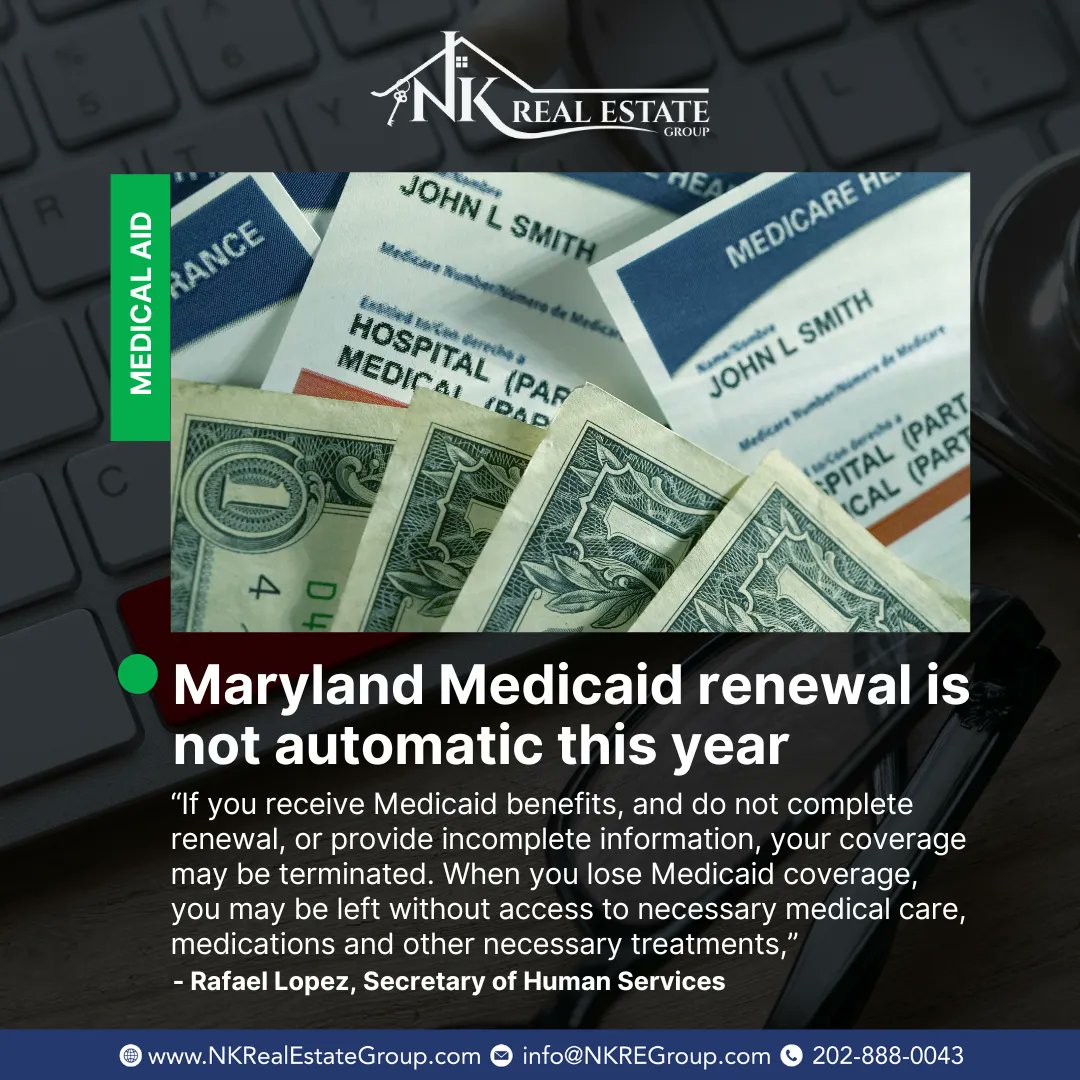 NK_RealEstate's tweet image. ⚠️URGENT: Protect your Medicaid coverage in Maryland! 🏥
#MarylandMedicaid #MedicaidCoverage #MedicaidRenewal #HealthcareAccess #HealthcareInformation #MedicalCare #MedicationAccess #HealthcareCampaign #HealthcareUpdates #HealthOfficials