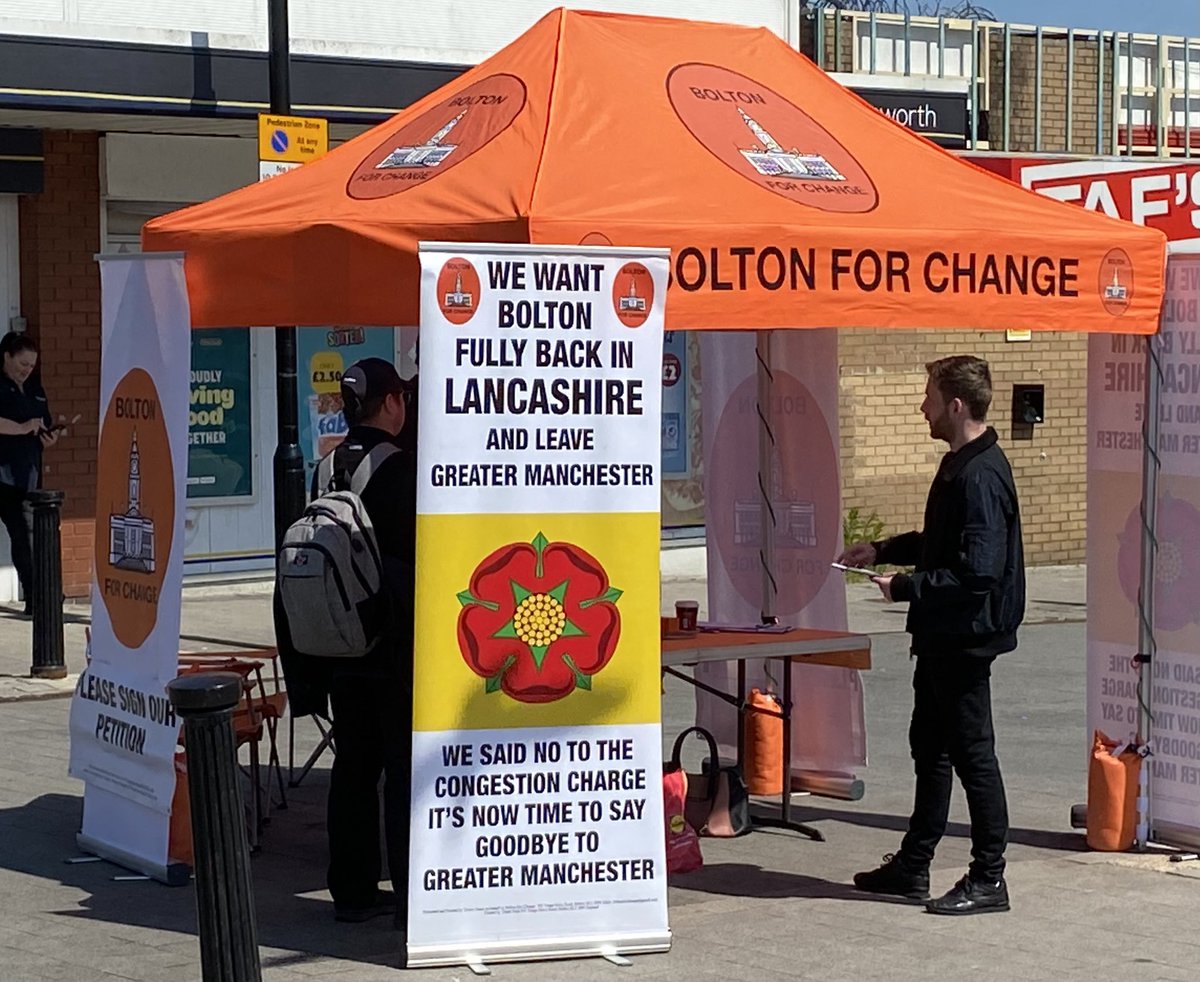 Great to speak to the people of #Bolton today in #Farnworth about their quest to join #Lancashire by leaving Greater Manchester. @Bolton4Change