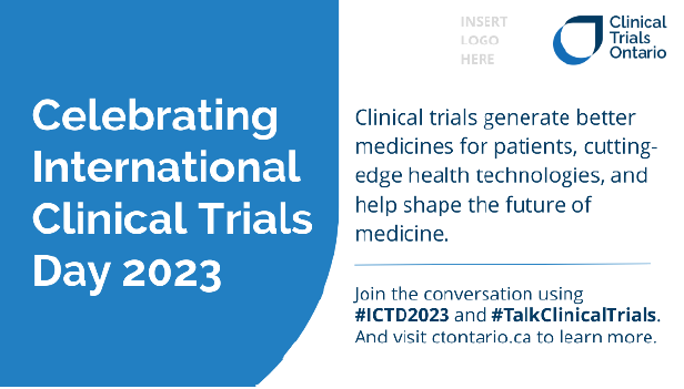 Today is International Clinical Trials Day! Clinical trials generate better medicines for patients, cutting-edge health technologies, and help shape the future of medicine. Learn more through @clinicaltrialON’s resources: bit.ly/2nJC9tU #ICTD2023 #TalkClinicalTrials