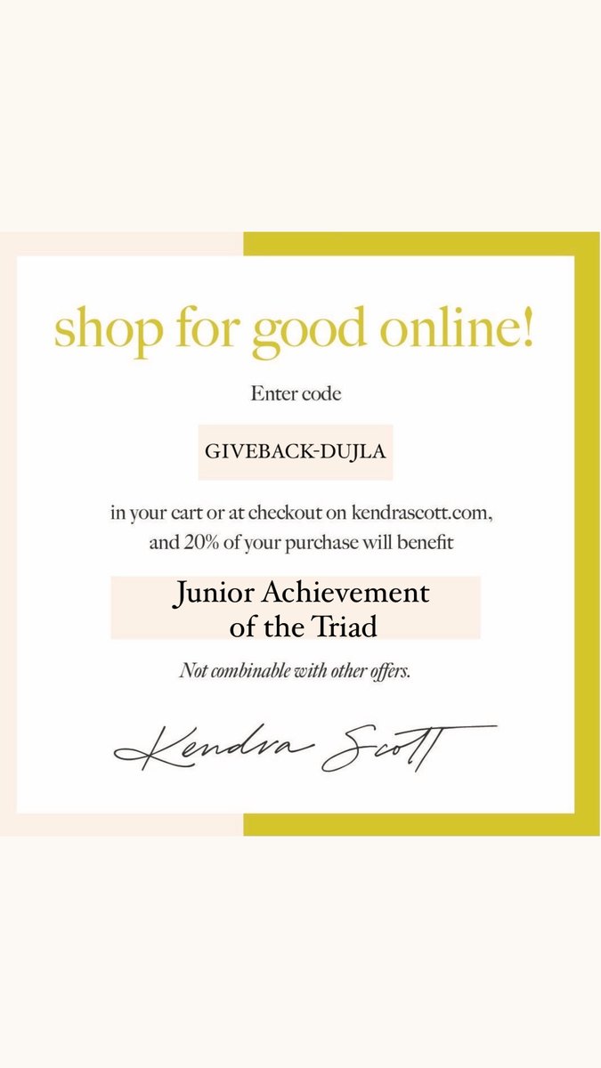 Today is the day! Join us at Friendly Center to shop for good, or you can shop from the comfort of your home using the code