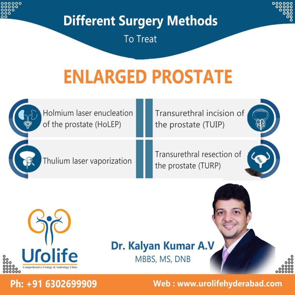 Different surgery methods to treat enlarged prostate 

Meet our Urology expert in Hyderabad for more details about Enlarged prostate and its treatment

#PROSTATE #prostatecancer #prostatehealth #prostateenlargement #prostateenlargementtreatment #bladder #bladderhealth