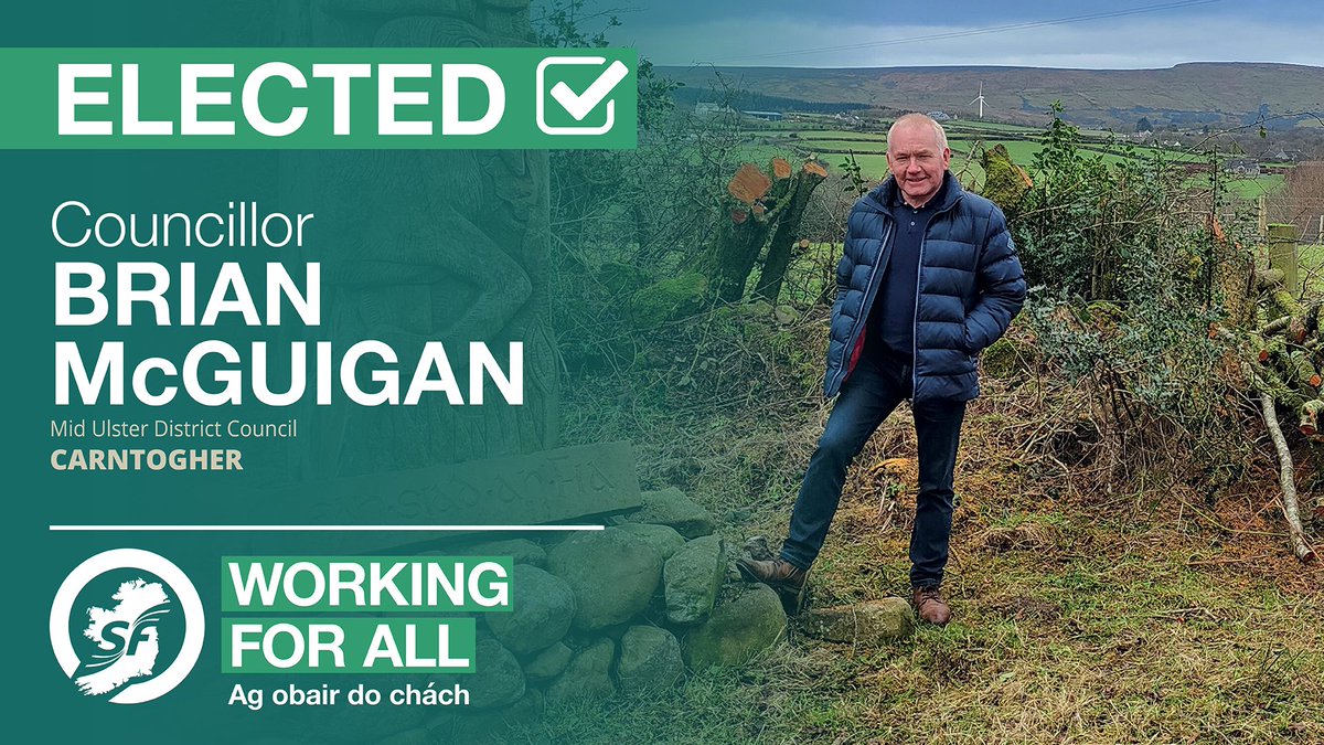 BrianMcGuigan85's tweet photo. Sinn Féin went into this campaign with a commitment to work for ALL, and our councillors across the North will take forward that commitment. 
My focus will be Community Wealth Building! https://t.co/B2JGFsAnd6